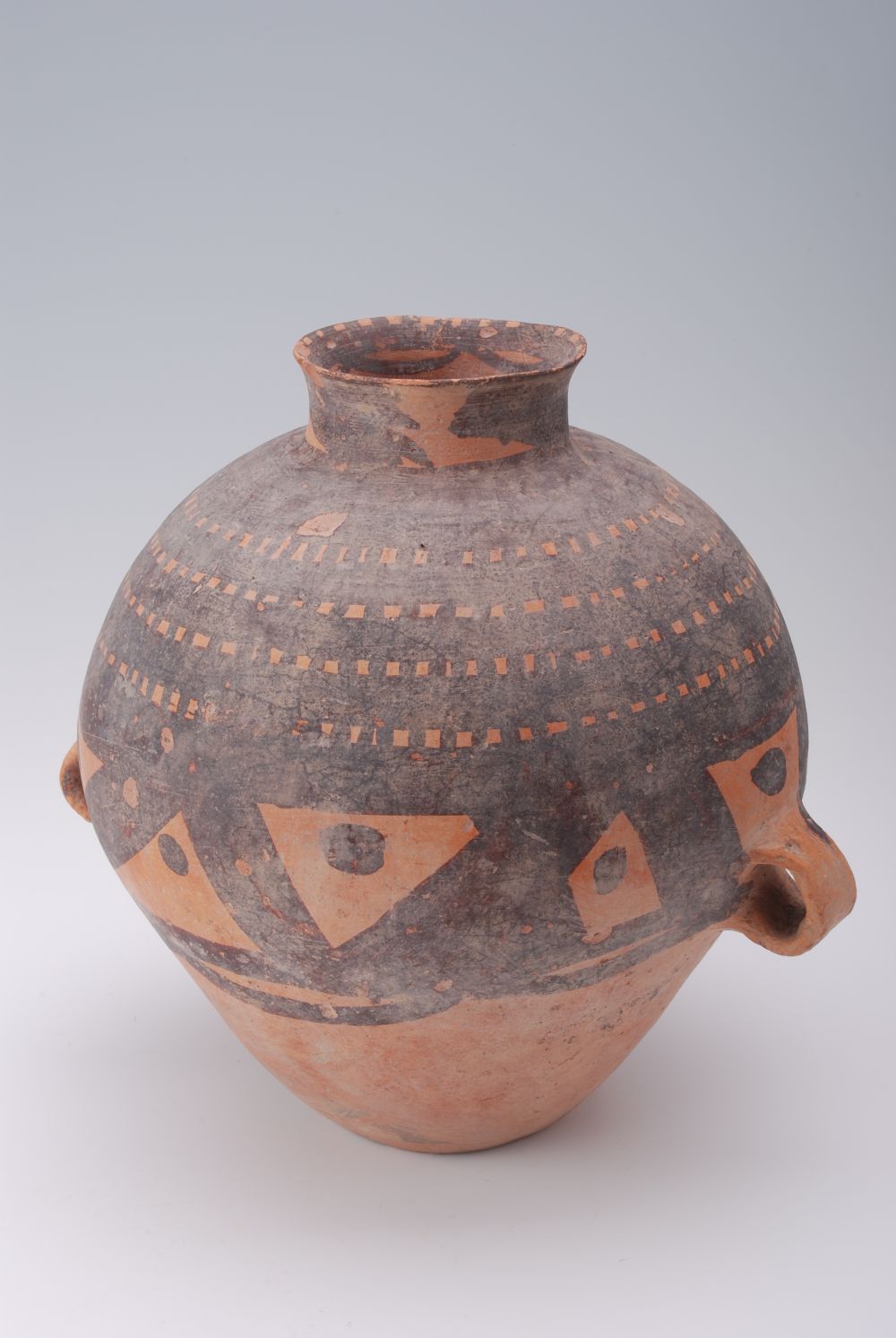 新石器时代几何纹双系彩陶罐